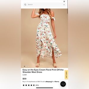 Lulu’s Easy on the Eyes Floral Print Off-the-Shoulder Maxi NWT - Size Small